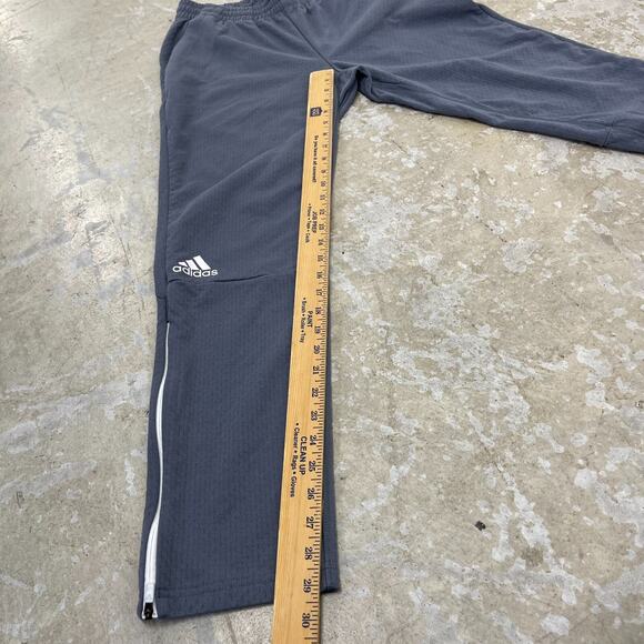 Adidas Pants Mens Medium Gray Team Squad Climalite Gray Sweatpants Zippered - Picture 11 of 16